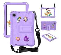 Cute Case for Samsung Galaxy Tab A11 2025/ Galaxy Tab A9 8.7-inch for Kids Bumper Protective Cover with Handle Stand/Shoulder Strap Lightweight Shockproof Skin Purple