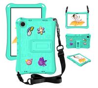 Cute Case for Samsung Galaxy Tab A11 Plus A11+ 2025/ Galaxy Tab A9 Plus A9+ 11-inch for Kids Bumper Protective Cover with Handle Stand/Shoulder Strap Lightweight Shockproof Skin Green