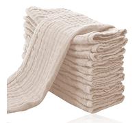 Cute Castle 12 Pack Muslin Burp Cloths for Baby - Ultra-Soft 100% Cotton Baby Washcloths - Large 20'' by 10'' Super Absorbent Milk Spit Up Rags - Burpy Cloths for Unisex, Boy, Girl - Brown