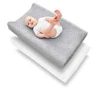 Cute Castle Changing Pad Cover, 2 Pack (16x32 Inch (Pack of 2), White and Grey)