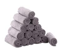 Cute Castle Ultra-Soft Baby Washcloths, 16 Pack - 9" by 9", Gentle on Sensitive Skin for Face and Body, Plush, Super Absorbent Wash Clothes for Girls and Boys, Grey