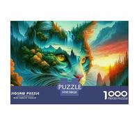 Cute Cat 1000 Piece Jigsaw Puzzle for Adults And Kids - Funny Kitten Premium Quality, Brainteasing, Gift, Collectible 38x26cm/1000pcs