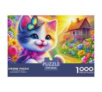 Cute Cat 1000 Piece Jigsaw Puzzle - For Adults & Kids - Funny Kitten Includes Whimsies, Challenging, Gift, Display 38x26cm/1000pcs