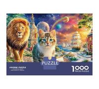 Cute Cat 1000 Piece Jigsaw Puzzles Family Game Couple Art Suitable for Decompression And Wall Decor for Adults And Kids Age 14 Years Up 70x50cm/1000pcs