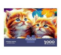 Cute Cat 1000 Piece Jigsaw Puzzles Kittens in Psychedelic Cosmic Art Suitable for Decompression And Wall Decor Birthday Gifts Challenge Toy Gifts for Adults And Kids 38x26cm/1000pcs