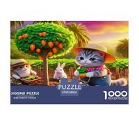 Cute Cat 1000 Pieces Adult Jigsaws - Cats Bunny Citrus Orchard Farm Suitable for Wall Decompression Fun And Challenging Family Game38x26cm/1000pcs