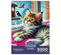 Cute Cat 1000 Pieces Jigsaw Puzzles For Adults Educational Games Stress Relieving Entertainment Cultivate The Spirit of Teamwork for Men, Women, Elders, Seniors 38x26cm/1000pcs