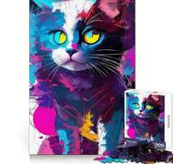 Cute Cat Abstract CMYK 1000 Piece Jigsaw Puzzles for Teenagers Jigsaw Mental Skill Clear Color Enjoyable Challenge Home Decor (50x75cm)