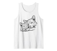 Cute Cat and Dog Cuddling for Pet Owners Kitty Puppy Lovers Tank Top