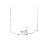 Cute Cat Arc Simple Trendy Clavicle Chain 925 Sterling Silver Necklace For Women Fashion Luxury Dainty Jewelry Gifts