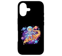 Cute Cat Astronaut Surfing Pizza Space Case for iPhone 17