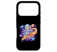 Cute Cat Astronaut Surfing Pizza Space Case for iPhone 17 Pro