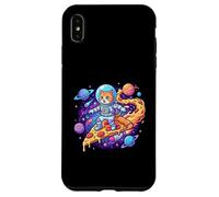 Cute Cat Astronaut Surfing Pizza Space Case for iPhone XS Max