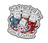 Cute Cat Badges with Anti-Scratch Coating Lightweight Pet Accessories Pins for Daily Outfits Animal Theme Alloy Pins, One Size, as described