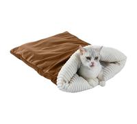 Cute Cat Bed, Cozy Plush Cat Sleeping Bag, Plush Pet Snuggle Sack for Cuddle Hiding Indoor Travel Autumn Winter Christmas Home