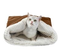 Cute Cat Bed - Cozy Plush Sleeping Bag, Plush Pet Snuggle Sack for Cuddle, Hiding, Indoor, Travel, Autumn, Winter, Christmas, Home, Apartment, Dorm, and Small Cat Comfort