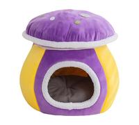 Cute Cat Bed - Semi Enclosed Cat Bed, Faux- Self-Warming Round Cushion With Mushroom Design Removable Mat | Indoor Sleeping Spot For Cats And Kittens Napping Pet Comfort Accessory