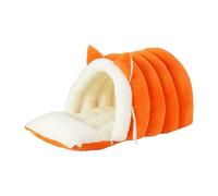 Cute Cat Bed - Warm Plush Washable Non-Slip Closed Winter Bed for Small Cats for Calming Cold Weather Small Dog Animal Indoor Decoration Apartment Living Room Balcony