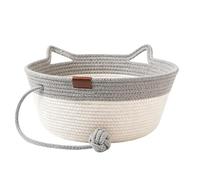 Cute Cat Bed with Toy Ball Woven Boho Pet Supplies