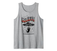 Cute Cat Believe Alien Space Abduction Dad My Pawsitive Meme Tank Top