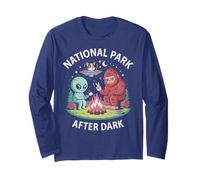 Cute Cat Bigfoot National Park After Dark Alien Camp Host Long Sleeve T-Shirt