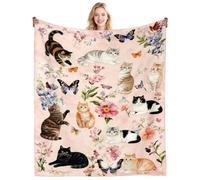 Cute Cat Blanket Gifts for Women Cat Lovers Plush Cats Throws Blanket With Cats On Them Gift Cozy Bedding Animals Stuff Gifts for Girls Women Kids Adults Birthday Party Decorations 60"X50"INCH