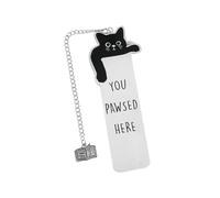 Cute Cat Bookmark, Black Sliver Zinc Alloy Kitten Pet Bookmarks, Funny Kitten Paw Print Bookmarks for Women Men, Metal Animal Bookmark Gifts, Cute Book Reading Accessories for Cat Lovers