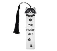 Cute Cat Bookmark, Zinc Alloy Kitten Paw Print Bookmarks Reading Gifts for Cat Lovers Funny Kitten Book Marks Animal Bookmark Gifts Book Accessories for Reading (A)