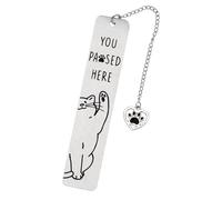 Cute Cat Bookmark, Zinc Alloy Kitten Paw Print Bookmarks Reading Gifts for Cat Lovers Funny Kitten Book Marks Animal Bookmark Gifts Book Accessories for Reading (Style D)