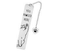 Cute Cat Bookmark, Zinc Alloy Kitten Paw Print Bookmarks Reading Gifts for Cat Lovers Funny Kitten Book Marks Animal Bookmark Gifts Book Accessories for Reading (D)