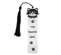 Cute Cat Bookmark, Zinc Alloy Kitten Paw Print Bookmarks Reading Gifts for Cat Lovers Funny Kitten Book Marks Animal Bookmark Gifts Book Accessories for Reading (Style A)