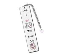 Cute Cat Bookmarks Bestie Friend Women Teens Distance Accompany Just a Girl who Loves Cats Daughter Sister Niece Friend Accessory Personalised Birthday Wife Valentines Day Cats Lover Christmas Gifts
