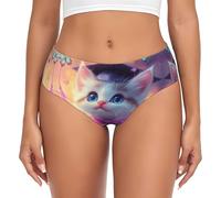 Cute Cat Bow Butterfly Print Women'S Briefs Breathable Soft Underwear Stretch Bikini Lady Panties Xs-4xl