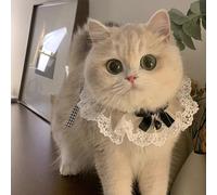 Cute Cat Bow Tie Floral Aesthetic Cats Bowtie Collar Kawaii Clothing Set Accessories for Indoor Outdoor Kitten (G,XS)