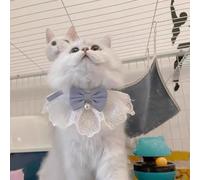 Cute Cat Bow Tie Floral Aesthetic Cats Bowtie Collar Kawaii Clothing Set Accessories for Indoor Outdoor Kitten (E,XS)