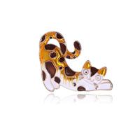 Cute Cat Brooch for Women Men Enamel Animal Lapel Pin Kawaii a Lazy Little Cat Kitten Badge Dress Clothes Brooches Backpack Hat Decorations Party Fashion Chic Accessories Jewelry for Pet Lovers
