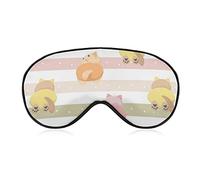 Cute Cat Butts Sleep Mask Blindfold Rainbow Stripes Adjustable Super-Smooth Soft Eye Mask Cover for Men Women Travel and Nap