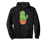 Cute Cat Cactus Succulent Plant Mom Gardening Pun Kitty Pullover Hoodie