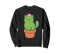 Cute Cat Cactus Succulent Plant Mom Gardening Pun Kitty Sweatshirt
