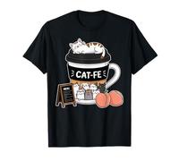 Cute Cat Cafe Kawaii Kitten Puns Coffee Lover Pet Owner T-Shirt