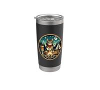 Cute Cat Campfire Camping Stainless Steel Insulated Tumbler