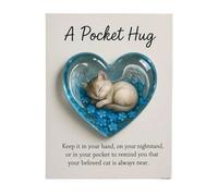 Cute Cat Card Gift - Heart Design Motivational Token Ornament, Uplifting Message Decor | thoughtful comfort reminder item for women teens girls family festive sympathy encouragement sharing