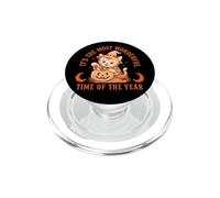 Cute Cat Carving Pumpkin Halloween Moon Witch Hat Vintage PopSockets PopGrip for MagSafe