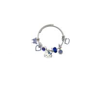 Cute Cat Charm Bracelet for Women, 2.4" Diameter Adjustable Enamel Bangle with Sparkly Cubic Zirconia and Simulated Gemstones, Kawaii Fashion Jewelry Gift for Birthday, Valentine’s Day, Christmas, One