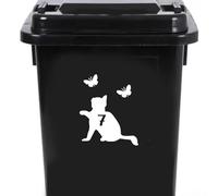 Cute Cat Chasing Butterflies Waterproof Wheelie Bin Stickers - Vinyl Material - Gifts for Cat Lovers - Bin Stickers for Wheelie Bins - Stick on Numbers - Bin Labels (7)