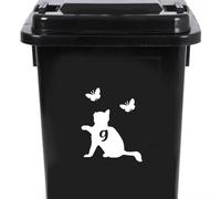 Cute Cat Chasing Butterflies Waterproof Wheelie Bin Stickers - Vinyl Material - Gifts for Cat Lovers - Bin Stickers for Wheelie Bins - Stick on Numbers - Bin Labels (9)