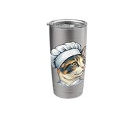 Cute Cat Chef Cartoon Design Stainless Steel Insulated Tumbler