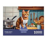 Cute-cat-chef Jigsaw Puzzles for Adults Interesting Puzzle Game 1000 Piece Brain Challenge for Adults Gifts 70x50cm/1000pcs