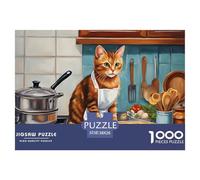 Cute-cat-chef Jigsaw Puzzles for Adults Interesting Puzzles 1000 Piece Impossible Puzzle Home Decoration Gifts 38x26cm/1000pcs
