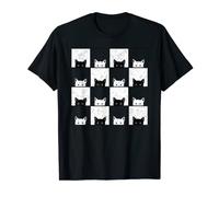 Cute Cat Chess Kittens Chess Board Peek Hide and Seek T-Shirt